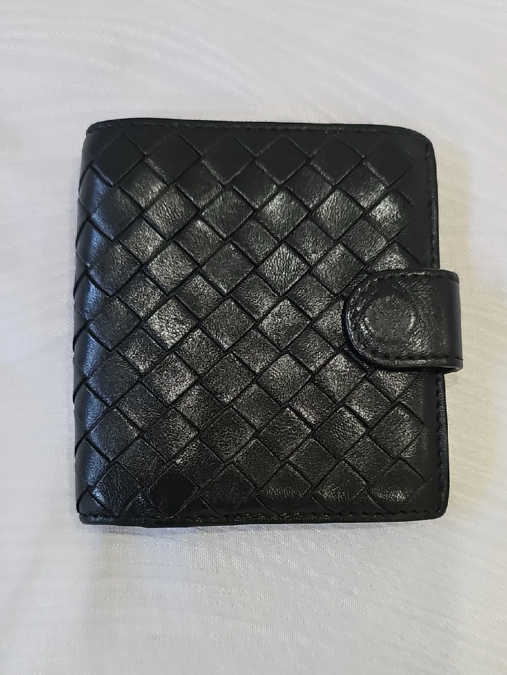 Bottega Veneta Black Leather Small Snap Wallet - Picture 1 of 12